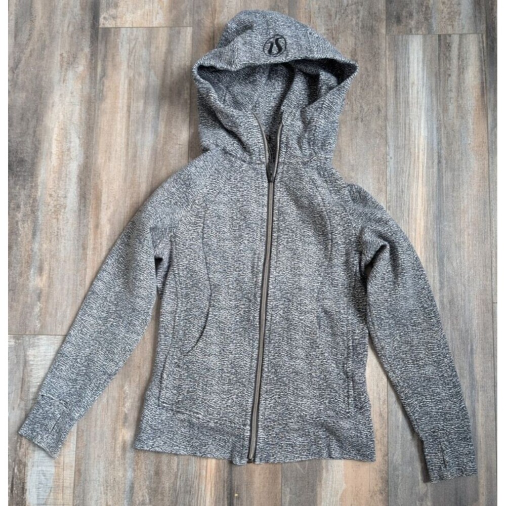 Lululemon Scuba Hoodie Full Zip Heathered Gray Women's Size 4 Athleisure Running